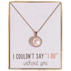 A+O Bridesmaid Jewelry Gift - Freshwater Pearl Stud Earrings or Necklace in Silver, Yellow Gold, Rose Gold