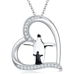 POPKIMI Mom Necklace for Women Sterling Silver Love Heart Pendant Mother and Child Necklace Birthday Gifts for Mom