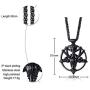 VNOX Church of Satan Seal of Baphomet Satanic Goat of Mendes Goat Head Devil Pendant Lucifer Necklace,Inverted Pentagram Amulet Jewelry