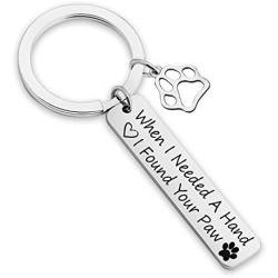 Eigso Paw Print Keychain When I Needed A Hand I Found Your Paw Jewelry Dog Lovers(Found Your paw KR)