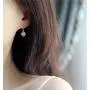 Crystal Vintage Dangle Stud Earrings for Women Girls S925 Sterling Silver Charms CZ Filigree Clover Flower Dangling Hook Studs Wedding Retro Bridal Prom Antique Jewelry Holiday Gifts