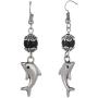 Efulgenz Oxidized Silver Drop Boho Vintage Retro Ethnic Gypsy Dangle Earrings with Dangling Fish Charm Love Gift
