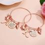 M MOOHAM Elephant Gifts for Women Girls, Rose Gold Initial Elephant Charm Bracelets for Women Girls Friends Mom Daughter Birthday Inspirational Jewelry