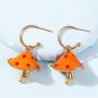 YUNXI Gold Fashion Woman Sweet Fresh Handmade Simulation Mushroom Drop Dangle earring Colorful Drop Oil Mushroom Earrings Alloy Plant Shape Ear Pendant Fashion Womens