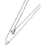 WangGao Stainless Steel Dainty Double Layer Chain Choker Pendant Necklace for Women Girls