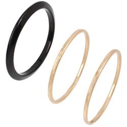 Robert Lee Morris Soho Womens Mixed Bangle Bracelet Set, Black, One Size