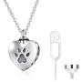 WINNICACA S925 Sterling Silver Urn Necklaces for Ashes Forever In My Heart Cremation Cross Urns Keepsake Necklace Jewelry w/Funnel Filler