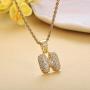 Fiasaso 14K Gold Plated A-Z Letter Necklace for Men Women CZ Bubble Initial Pendant Hip Hop Necklace Rope Chain 23''