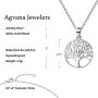 Agvana Sterling Silver Tree of Life Necklace Earrings Jewelry Set Gifts for Women Girls