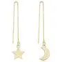 TUSHUO Simple Dangle Style Moon Star Earrings Irregular Moon Star Line Threader Drop Earrings (Gold) TUSHUO Simple Dangle Style Moon Star Earrings Irregular Moon Star Line Threader Drop Earrings (Gold)