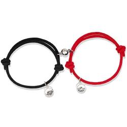 Alonzo Magnetic Couples Bracelets Mutual Attraction Relationship Matching Friendship Rope Bracelet Set Gift for Family Boyfriend Girlfriend Him Her BFF Best Friends