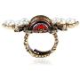 Fashion Enamel Bumblebee Bee Rings, Vintage Pearl Crystal Rhinestone Natural Insect Bee Animal Knuckle Ring Middle Finger Ring Jewelry Women Girl
