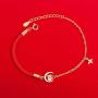 Happyyami Chinese Zodiac Ox Charm Bracelet Ox New Year Chain Bangle Fortune Red Rope Bracelet Wristband New Year Blessing Gift for Men Women Kid Rose Golden