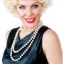 1920s Created Pearl Long Necklace Flapper Beads Necklace for Women 2 Pcs 6mm 8mm
