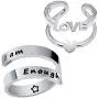 CHARM ONLINE Silver Hidden Message Keep Going Ring Stainless Steel Engraving Size Adjustable Personality Encouragement Inspirational Ring for Women Men Girls CHARM ONLINE Silver Hidden Message Keep Going Ring Stainless Steel Engraving Size Adjustable Personality Encouragement Inspirational Ring for Women Men Girls