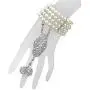 BABEYOND 1920s Flapper Headband and Gatsby Bracelet Adjustable Ring Set Great Gatsby Inspired Leaf Simulated 1920s Jewelry Set Silver-Tone BABEYOND 1920s Flapper Headband and Gatsby Bracelet Adjustable Ring Set Great Gatsby Inspired Leaf Simulated 1920s Jewelry Set Silver-Tone