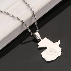 Stainless Steel Guatemala Map Pendant Necklace Gold Color Jewelry Map of Guatemala