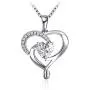 Heart Necklace with 925 Sterling Silver and 3A Cubic Zirconia or Pendent Necklace, 18+ 2'' Extender Chain, Jewelry Gifts for Women Girls