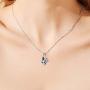 TOUPOP Butterfly Crystal Pendant Necklace S925 Sterling Silver Anniversary Birthday Butterfly Gifts for Butterfly Lovers, Fine Jewelry Gifts for Women