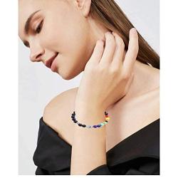 Picano 2 Pcs Turkish Evil Eye Pendant Necklace Evil Eyes Bracelet Hamsa Hand of Fatima Bracelet Lucky Protection Jewelry Set
