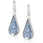 Sterling Silver Pressed Flower Teardrop Earrings