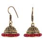 Saissa Silver Plated Metal Small Lightweight Jhumka Boho Earrings Indian Jewelry for Women