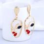 TULIP LY Sun Moon Asymmetrical Crystal Drop Earrings Bohemian Tassel Design Dangle Earring Fashion Retro Stud Earrings for Women Girl Fashion Jewelry