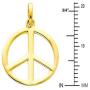 The World Jewelry Center 14k Yellow Gold Peace Sign Pendant with 0.9mm Cable Chain Necklace