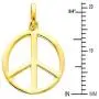The World Jewelry Center 14k Yellow Gold Peace Sign Pendant with 0.9mm Cable Chain Necklace