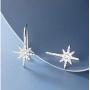 SLUYNZ Sparkling Star Drop Earrings for Women Teen Girls 925 Sterling Silver CZ Star Hook Earrings