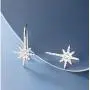 SLUYNZ Sparkling Star Drop Earrings for Women Teen Girls 925 Sterling Silver CZ Star Hook Earrings