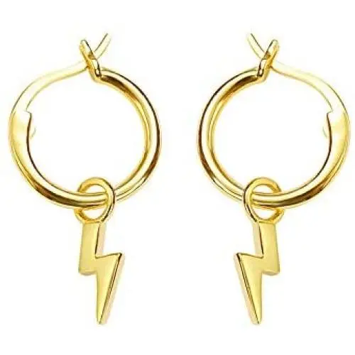 Small Lightning Bolt Cartilage Hoop Earrings for Women Girls Men Sterling Silver Gold Plated with Charms Dipped Huggie Personalized Drop Clip Hypoallergenic Stud Delicate Fashion Jewelry Chic Gifts