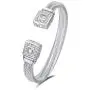 UNY Designer Inspired Jewelry Double Cable Wire Square CZ Antique Bangle Elegant Beautiful UNY Designer Inspired Jewelry Double Cable Wire Square CZ Antique Bangle Elegant Beautiful