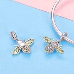 Insect Charm 925 Sterling Silver bee,Butterfly, Dragonfly, Animal Charms Fit on 3mm Pandora Snake Chain Bracelet