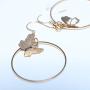 TseanYi Boho Butterfly Dangle Earrings Gold Large Circle Drop Earrings Modern Everyday Earrings Jewelry for Women and Girls (Gold)