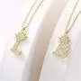 cmoonry A-Z Crown Initial Necklace for Men Women 14K Gold Plated Iced Out Monogram Pendant with 18'' Chain+2''(Extended) DIY Name Jewelry