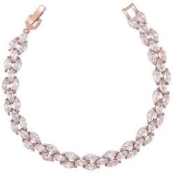 SWEETV Cubic Zirconia Wedding Bridal Bracelets Jewelry for Brides,Bridesmaid,Women