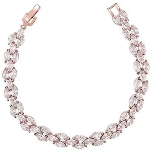 SWEETV Cubic Zirconia Wedding Bridal Bracelets Jewelry for Brides,Bridesmaid,Women SWEETV Cubic Zirconia Wedding Bridal Bracelets Jewelry for Brides,Bridesmaid,Women