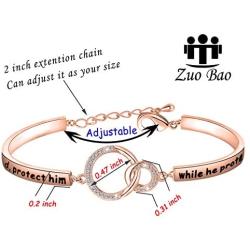 Zuo Bao Military Mom Wife Bracelet Lord Protect Him While He Protects Us Gift for Soldier Military Wife/Mom