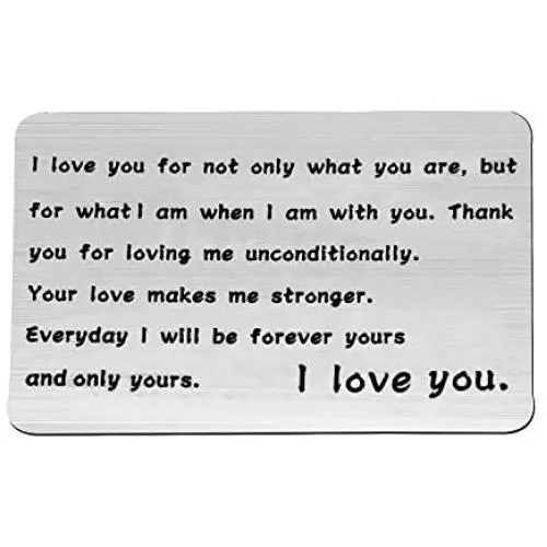 Gzrlyf Engraved Wallet Card Insert Metal Love Note Cards for Him Her I Love You for Not Only What You are Gzrlyf Engraved Wallet Card Insert Metal Love Note Cards for Him Her I Love You for Not Only What You are