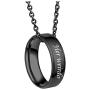 MJartoria Matching Necklaces for Couples-His Crazy Her Weirdo Engraved Ring Pendant Necklaces Anniversary Valentines Day Gifts for Boyfriends Girlfriends