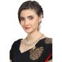 Touchstone Indian Bollywood Intricately Crafted Diamond Look Rhinestone Crystal Colorful Wedding Designer Jewelry Necklace Set in Gold and Silver Tone for Women.