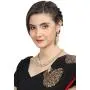 Touchstone Indian Bollywood Intricately Crafted Diamond Look Rhinestone Crystal Colorful Wedding Designer Jewelry Necklace Set in Gold and Silver Tone for Women.