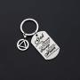 CENWA AA Recovery God Grant Me The Serenity Christian Prayer Dog Tag Keychain Sobriety Gift AA Symbol Keychain