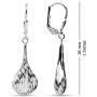 LeCalla Sterling Silver Jewelry Diamond-Cut Tear-Drop Leverback Earrings for Women Girl