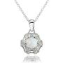 Ice Gems Sterling Silver Genuine, Created or Simulated Gemstone and White Topaz Baguette & Round-Cut Fashion Necklace