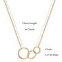 Lucky Star Pendant Necklaces,18k Gold Plated Three Stars Handmade Generations Necklace for Grandma 3 Circles Necklace Mom Granddaughter Mothers Day Jewelry Birthday Gift