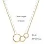 Lucky Star Pendant Necklaces,18k Gold Plated Three Stars Handmade Generations Necklace for Grandma 3 Circles Necklace Mom Granddaughter Mothers Day Jewelry Birthday Gift