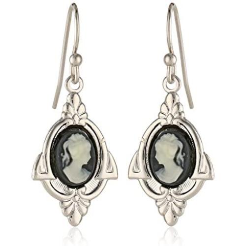 1928 Jewelry Embellish Vintage-Inspired Cameo Drop Earrings