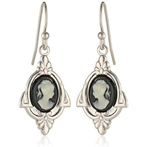 1928 Jewelry Embellish Vintage-Inspired Cameo Drop Earrings